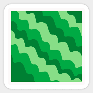 Green wavy ocean waves gradient Sticker